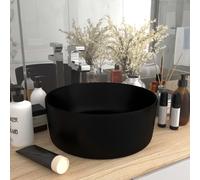 Berkfield Home Luxury Wash Basin Round Matt Black 40x15 cm Ceramic Berkfield Home Black 40x15 cm