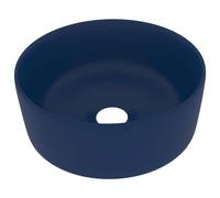 Berkfield Home Luxury Wash Basin Round Matt Dark Blue 40x15 cm Ceramic Berkfield Home Blue 40x15 cm