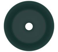 Berkfield Home Luxury Wash Basin Round Matt Dark Green 40x15 cm Ceramic Berkfield Home Green 40x15 cm