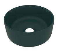 Berkfield Home Luxury Wash Basin Round Matt Dark Green 40x15 cm Ceramic Berkfield Home Green 40x15 cm