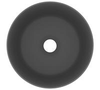 Berkfield Home Luxury Wash Basin Round Matt Dark Grey 40x15 cm Ceramic Berkfield Home Grey 40x15 cm