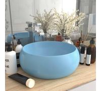 Berkfield Home Luxury Wash Basin Round Matt Light Blue 40x15 cm Ceramic Berkfield Home Blue 40x15 cm