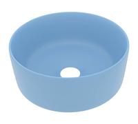 Berkfield Home Luxury Wash Basin Round Matt Light Blue 40x15 cm Ceramic Berkfield Home Light Blue 40x15 cm