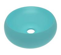 Berkfield Home Luxury Wash Basin Round Matt Light Green 40x15 cm Ceramic in Aqua Berkfield Home Aqua 40x15 cm