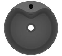 Berkfield Home Luxury Wash Basin with Overflow Matt Dark Grey 36x13 cm Ceramic Berkfield Home Grey 36x13 cm