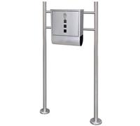 Berkfield Home Mailbox on Stand Stainless Steel in Silver Berkfield Home Silver