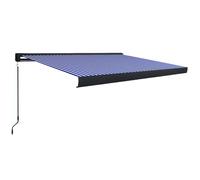 Berkfield Home Manual Cassette Awning 350x250 cm Blue & White Berkfield Home Blue 350x250 cm