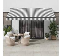 Berkfield Home Manual Retractable Awning Anthracite & White 400x350 cm in Charcoal Berkfield Home Charcoal 400x350 cm