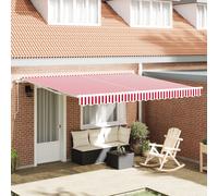 Berkfield Home Manual Retractable Awning Red & White Stripe 400x300 cm Berkfield Home Red 400x300 cm