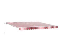 Berkfield Home Manual Retractable Awning Red & White Stripe 400x300 cm Berkfield Home Red 400x300 cm