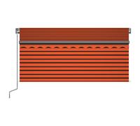 Berkfield Home Manual Retractable Awning with Blind&LED 3x2.5m Orange&Brown Berkfield Home Multicolor