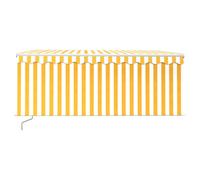 Berkfield Home Manual Retractable Awning with Blind&LED 3x2.5m Yellow&White in Yellow Berkfield Home Yellow