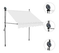 Berkfield Home Manual Retractable Awning with LED 100 cm Cream Berkfield Home Cream
