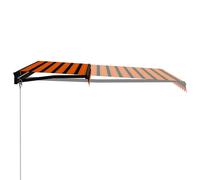 Berkfield Home Manual Retractable Awning with LED 350x250 cm Orange & Brown Berkfield Home Multicolor 350x250 cm