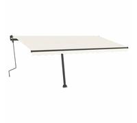 Berkfield Home Manual Retractable Awning with LED 400x300 cm Cream Berkfield Home Cream 400x300 cm