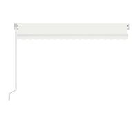 Berkfield Home Manual Retractable Awning with LED 400x300 cm Cream Berkfield Home Cream 400x300 cm