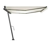 Berkfield Home Manual Retractable Awning with LED 400x300 cm Cream Berkfield Home Cream 400x300 cm