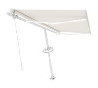 Berkfield Home Manual Retractable Awning with LED 400x300 cm Cream Berkfield Home Cream 400x300 cm