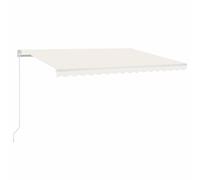 Berkfield Home Manual Retractable Awning with LED 400x300 cm Cream Berkfield Home Cream 400x300 cm