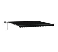 Berkfield Home Manual Retractable Awning with LED Black 400x350 cm Berkfield Home Black 400x350 cm