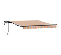 Berkfield Home Manual Retractable Awning with LED Multicolour Stripe 300x250 cm in Orange Berkfield Home Orange 300x250 cm