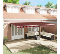 Berkfield Home Manual Retractable Awning with LED Orange & Brown 600x350 cm Berkfield Home Multicolor 600x350 cm