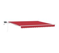 Berkfield Home Manual Retractable Awning with LED Red 400x300 cm Berkfield Home Red 400x300 cm