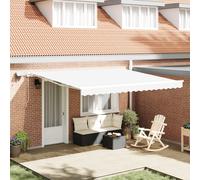 Berkfield Home Manual Retractable Awning with LED White 400x350 cm Berkfield Home White 400x350 cm