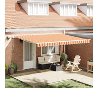 Berkfield Home Manual Retractable Awning with LED Yellow & Orange 450x350 cm Berkfield Home Multicolor 450x350 cm