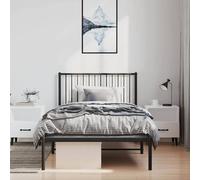 Berkfield Home Metal Bed Frame with Headboard Black 100x190 cm Berkfield Home Black 100x190 cm