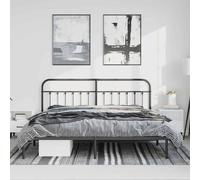 Berkfield Home Metal Bed Frame with Headboard Black 183x213 cm Berkfield Home Black 183x213 cm