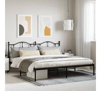 Berkfield Home Metal Bed Frame with Headboard Black 193x203 cm Berkfield Home Black 193x203 cm