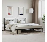 Berkfield Home Metal Bed Frame with Headboard Black 193x203 cm Berkfield Home Black 193x203 cm