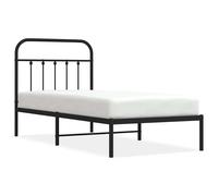 Berkfield Home Metal Bed Frame with Headboard Black 90x190 cm Single Berkfield Home Black Single