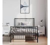 Berkfield Home Metal Bed Frame with Headboard & Footboard Black 100x200 cm Berkfield Home Black 100x200 cm