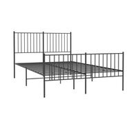 Berkfield Home Metal Bed Frame with Headboard & Footboard Black 140x190 cm Berkfield Home Black 140x190 cm