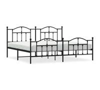 Berkfield Home Metal Bed Frame with Headboard & Footboard Black 193x203 cm Berkfield Home Black 193x203 cm