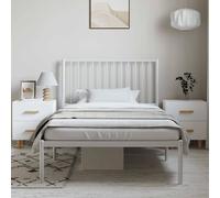Berkfield Home Metal Bed Frame with Headboard White 100x190 cm Berkfield Home White 100x190 cm