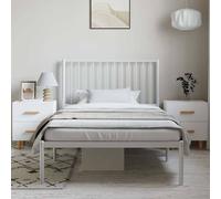 Berkfield Home Metal Bed Frame with Headboard White 100x200 cm Berkfield Home White 100x200 cm