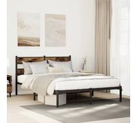 Berkfield Home Metal Bed Frame without Mattress Smoked Oak 160x200 cm in Brown Berkfield Home Brown 160x200 cm