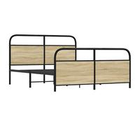Berkfield Home Metal Bed Frame without Mattress Sonoma Oak 150x200 cm King Size Berkfield Home Multicolor King