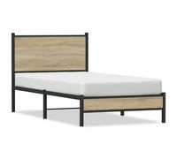 Berkfield Home Metal Bed Frame without Mattress Sonoma Oak 75x190 cm Small Single in Light Tan Berkfield Home Light Tan Small Single