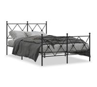 Berkfield Home Metal Bed Frame without Mattress with Footboard Black 120x200cm | Size: Small Double Berkfield Home Black Small Double