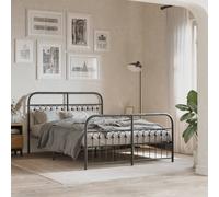 Berkfield Home Metal Bed Frame without Mattress with Footboard Black 137x190cm | Size: 137x190 cm Berkfield Home Black 137x190 cm
