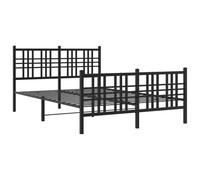 Berkfield Home Metal Bed Frame without Mattress with Footboard Black 137x190cm | Size: 137x190 cm Berkfield Home Black 137x190 cm