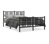 Berkfield Home Metal Bed Frame without Mattress with Footboard Black 137x190cm | Size: 137x190 cm Berkfield Home Black 137x190 cm