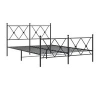 Berkfield Home Metal Bed Frame without Mattress with Footboard Black 137x190cm | Size: 137x190 cm Berkfield Home Black 137x190 cm