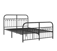 Berkfield Home Metal Bed Frame without Mattress with Footboard Black 137x190cm | Size: 137x190 cm Berkfield Home Black 137x190 cm