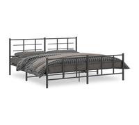 Berkfield Home Metal Bed Frame without Mattress with Footboard Black 193x203cm | Size: 193x203 cm Berkfield Home Black 193x203 cm