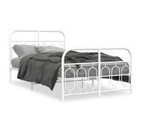 Berkfield Home Metal Bed Frame without Mattress with Footboard White 120x200cm | Size: Small Double Berkfield Home White Small Double